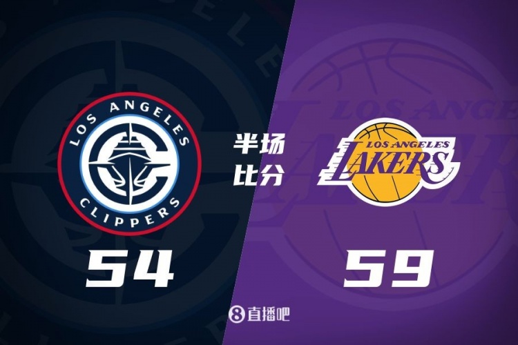 洛城德比!老詹高效砍17分 里夫斯傷退 哈登13+5 湖人半場領先5分