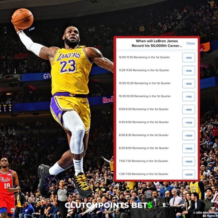  僅差1分！詹姆斯今日何時破五萬分賠率：開場30秒內最被看好