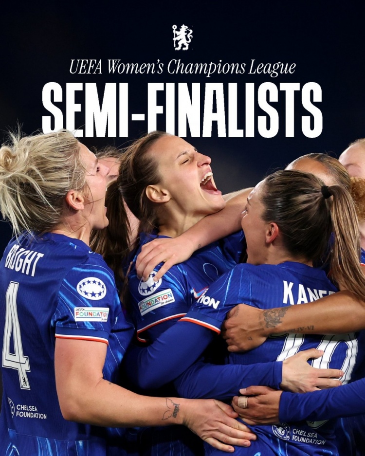  女足歐冠：切爾西3-0曼城&總比分3-2逆轉晉級四強，將對陣巴薩