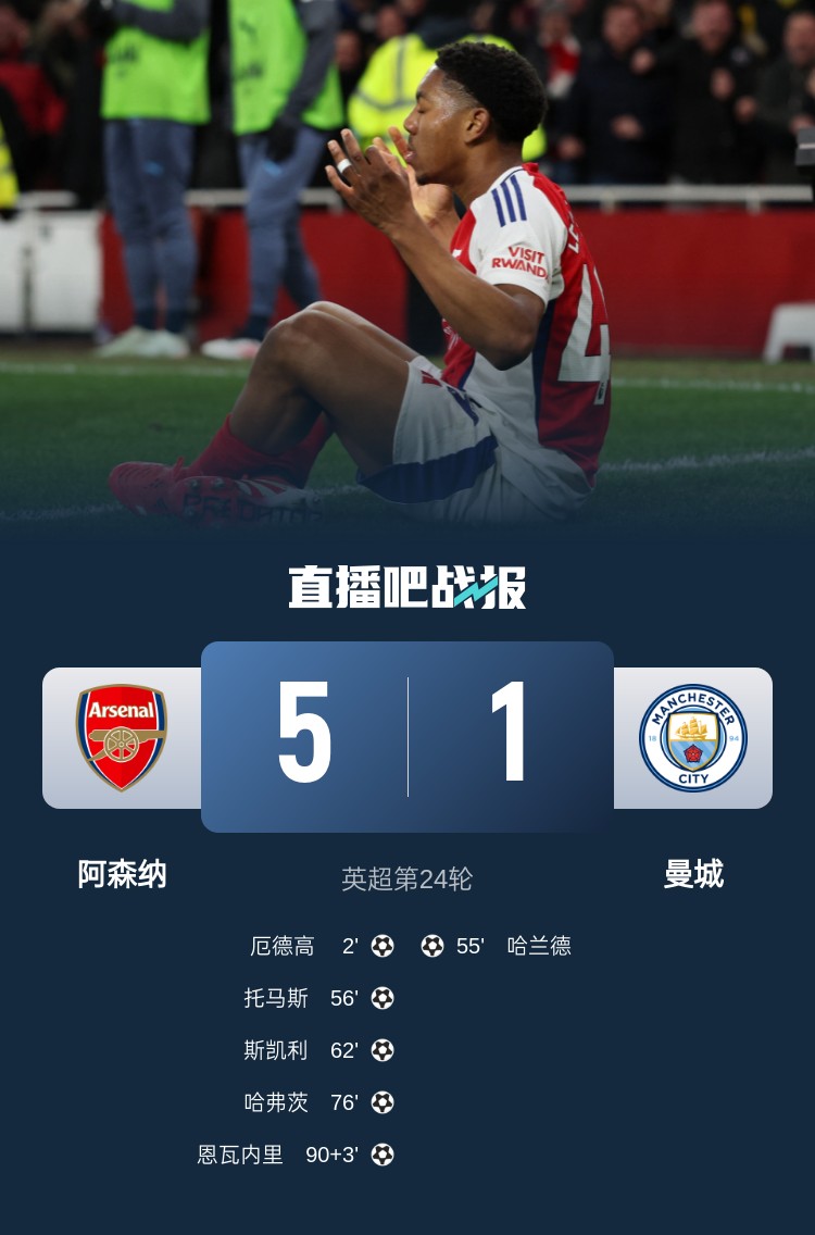  硬氣槍手無畏強(qiáng)敵！阿森納本賽季5-1碾壓曼城，3-0完勝皇馬